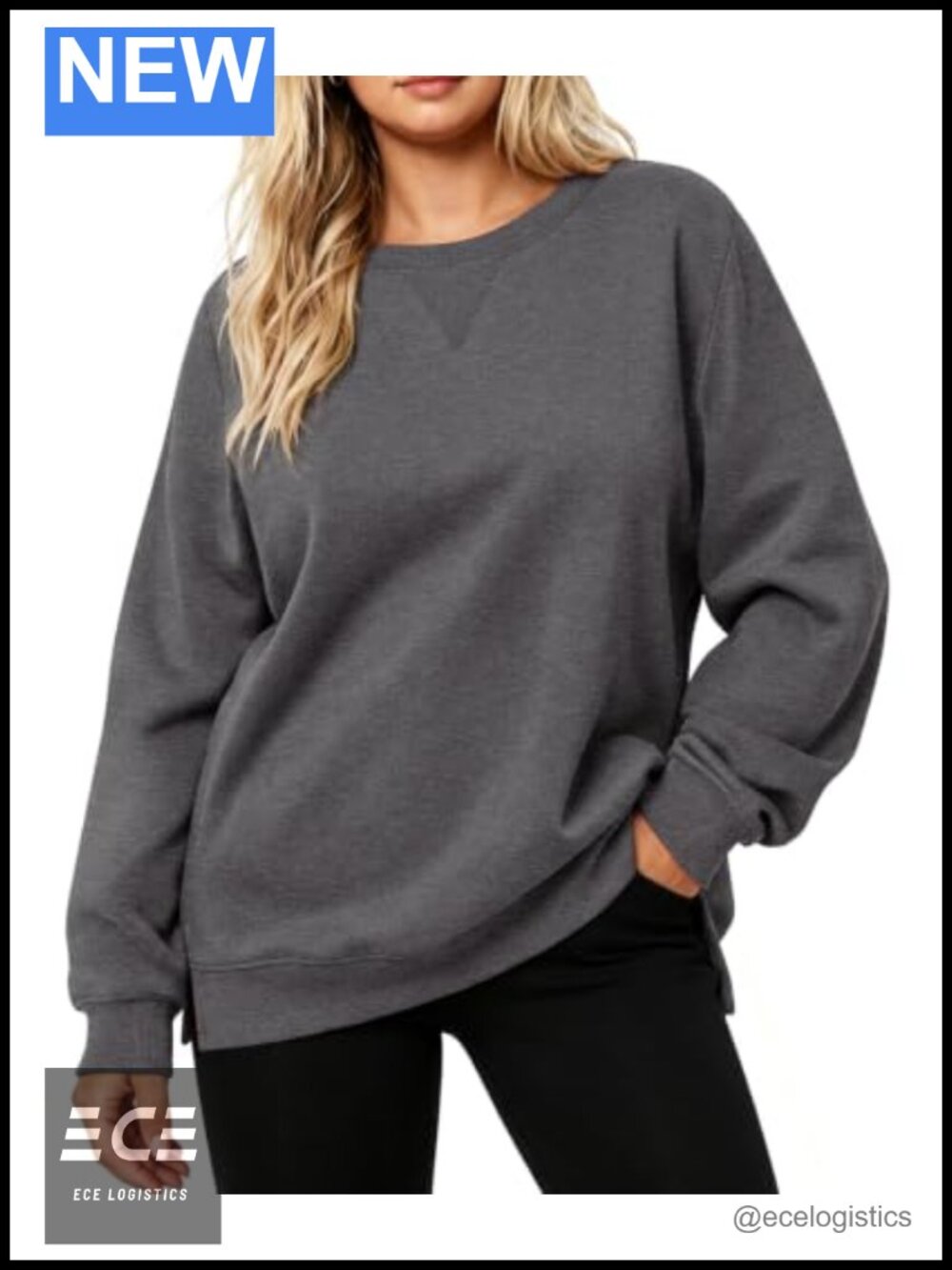 Women Plus Size Crewneck Sweatshirt Long Sleeve Pullover Casual Fall Winter